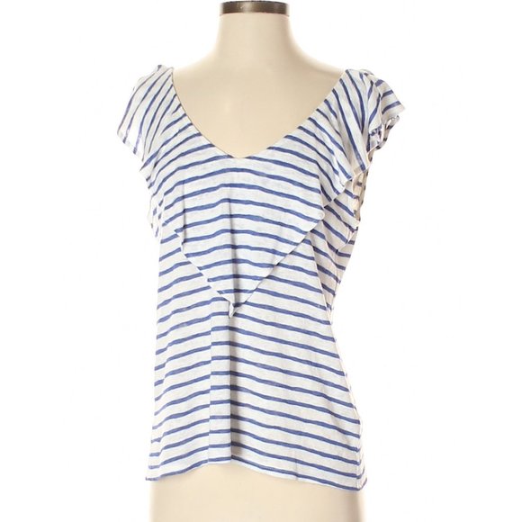 Red Haute striped ruffle top - Picture 3 of 5